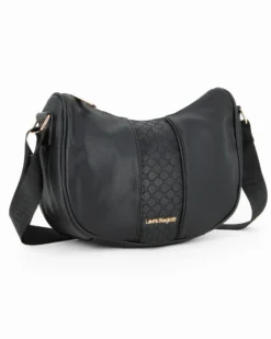 LAURA BIAGIOTTI - Borsa mezzaluna nera con tasca posteriore