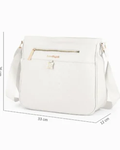LAURA BIAGIOTTI - Borsa sacca bianca con tasca frontale e posteriore