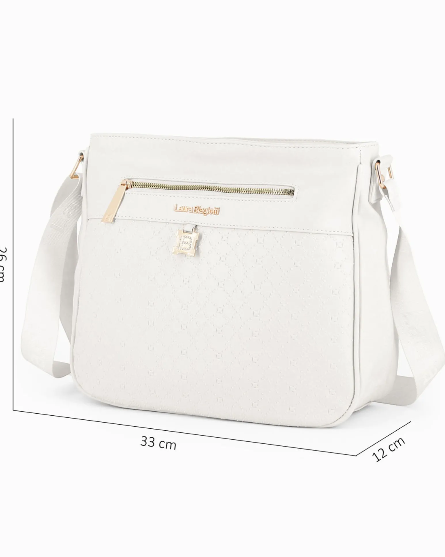 LAURA BIAGIOTTI - Borsa sacca bianca con tasca frontale e posteriore