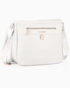 LAURA BIAGIOTTI - Borsa sacca bianca con tasca frontale e posteriore