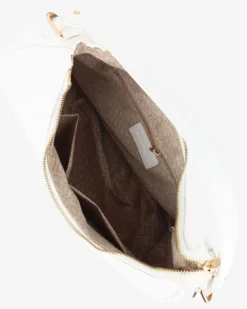 LAURA BIAGIOTTI - Borsa sacca bianca con applicazione frontale loghi