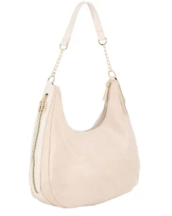 LAURA BIAGIOTTI - Borsa sacca naturale scamosciata con tasche laterali