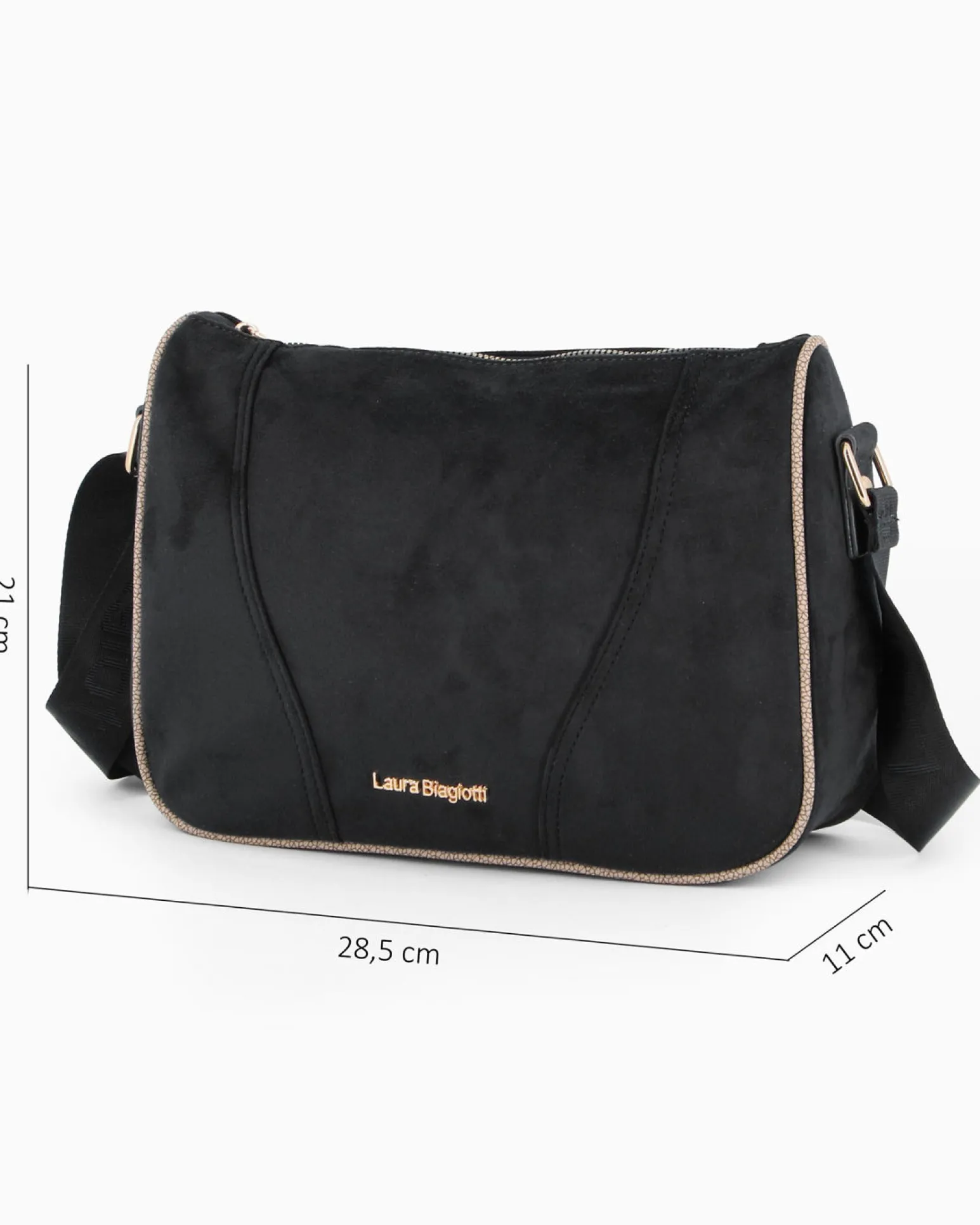 LAURA BIAGIOTTI - Borsa sacca nera con tasca frontale e posteriore
