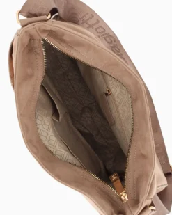 LAURA BIAGIOTTI - Borsa sacca terra scamosciata con tasca frontale e posteriore