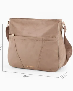 LAURA BIAGIOTTI - Borsa sacca terra scamosciata con tasca frontale e posteriore