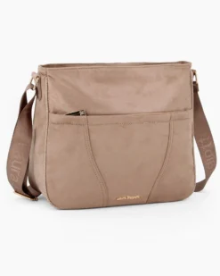 LAURA BIAGIOTTI - Borsa sacca terra scamosciata con tasca frontale e posteriore