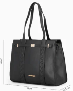 LAURA BIAGIOTTI - Borsa shopping nera con cinturino frontale