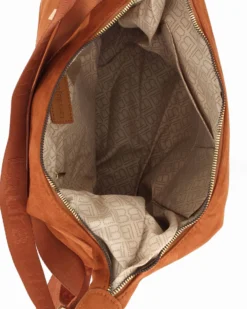 LAURA BIAGIOTTI - Borsa/Zaino scamosciata cognac con tasca frontale e posteriore