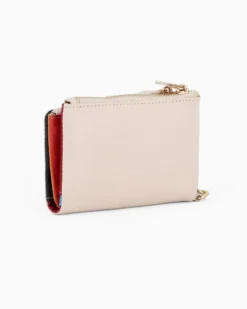LAURA BIAGIOTTI - Portafoglio beige in VERA PELLE da donna con pattina e polsiera removibile