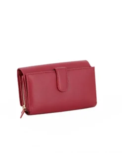 LAURA BIAGIOTTI - Portafoglio rosso con patta e logo frontale