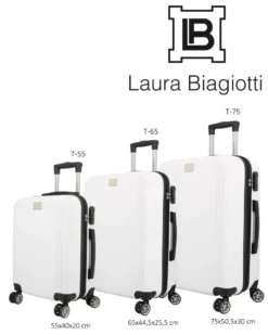 LAURA BIAGIOTTI - TROLLEY BIANCO IN ABS 4 RUOTE