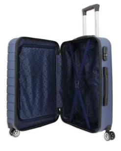 LAURA BIAGIOTTI - TROLLEY BLU IN ABS E 4 RUOTE DOPPIE CON STAMPA TARTARUGATA