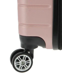 LAURA BIAGIOTTI - TROLLEY ROSA CHIARO IN ABS E 4 RUOTE DOPPIE CON STAMPA TARTARUGATA