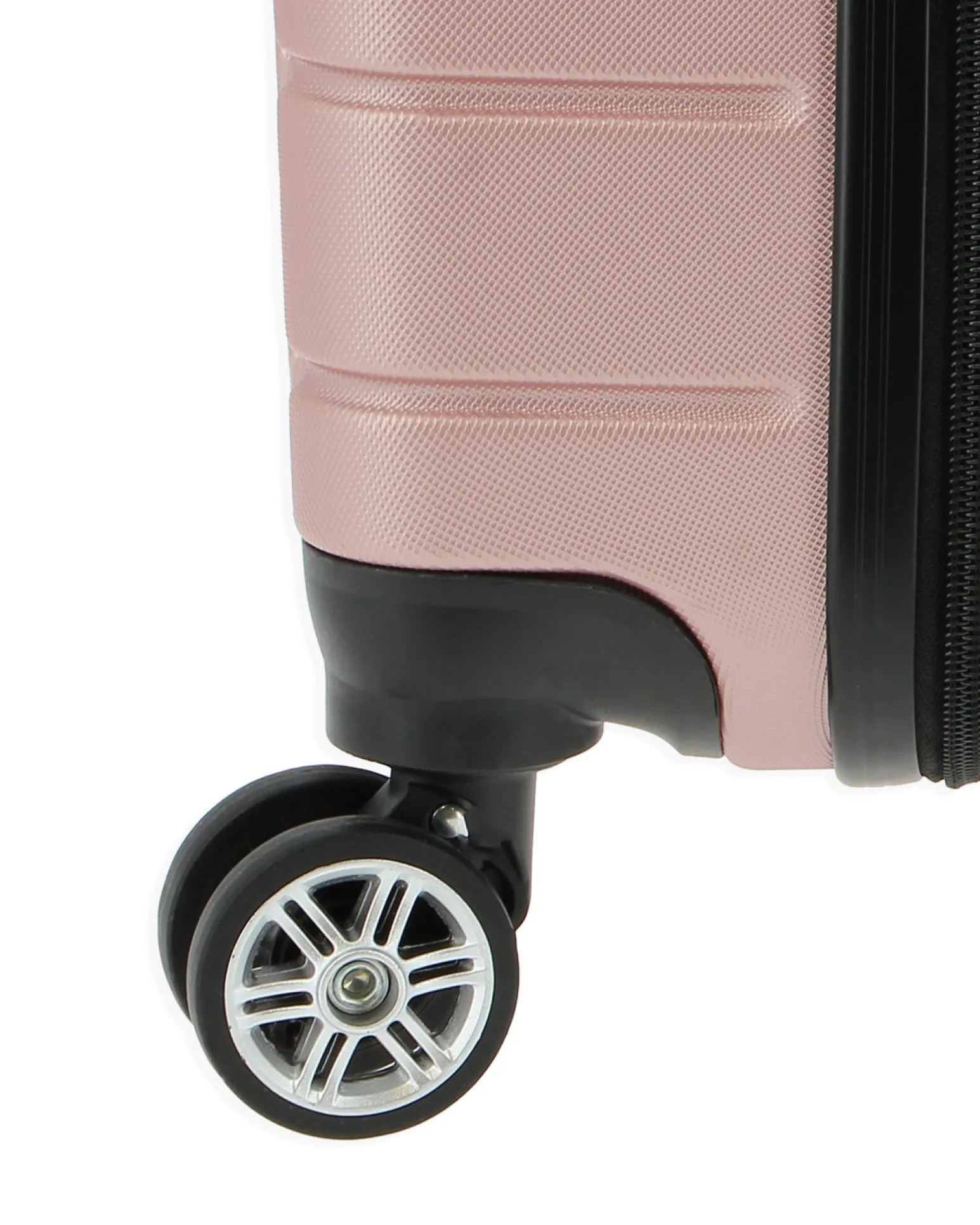LAURA BIAGIOTTI - TROLLEY ROSA CHIARO IN ABS E 4 RUOTE DOPPIE CON STAMPA TARTARUGATA