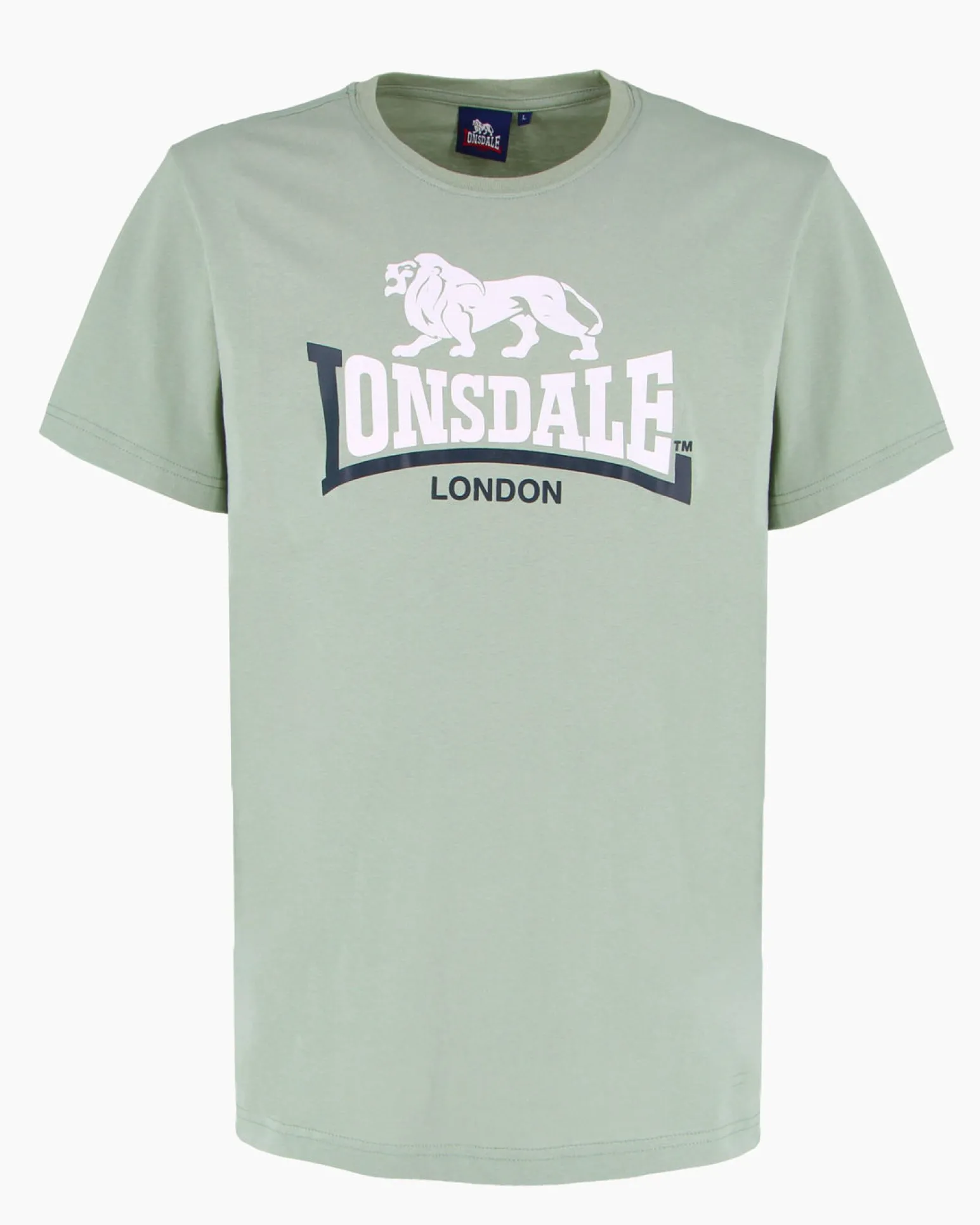 LONSDALE - Tshirt manica corta grigio con logo in cotone