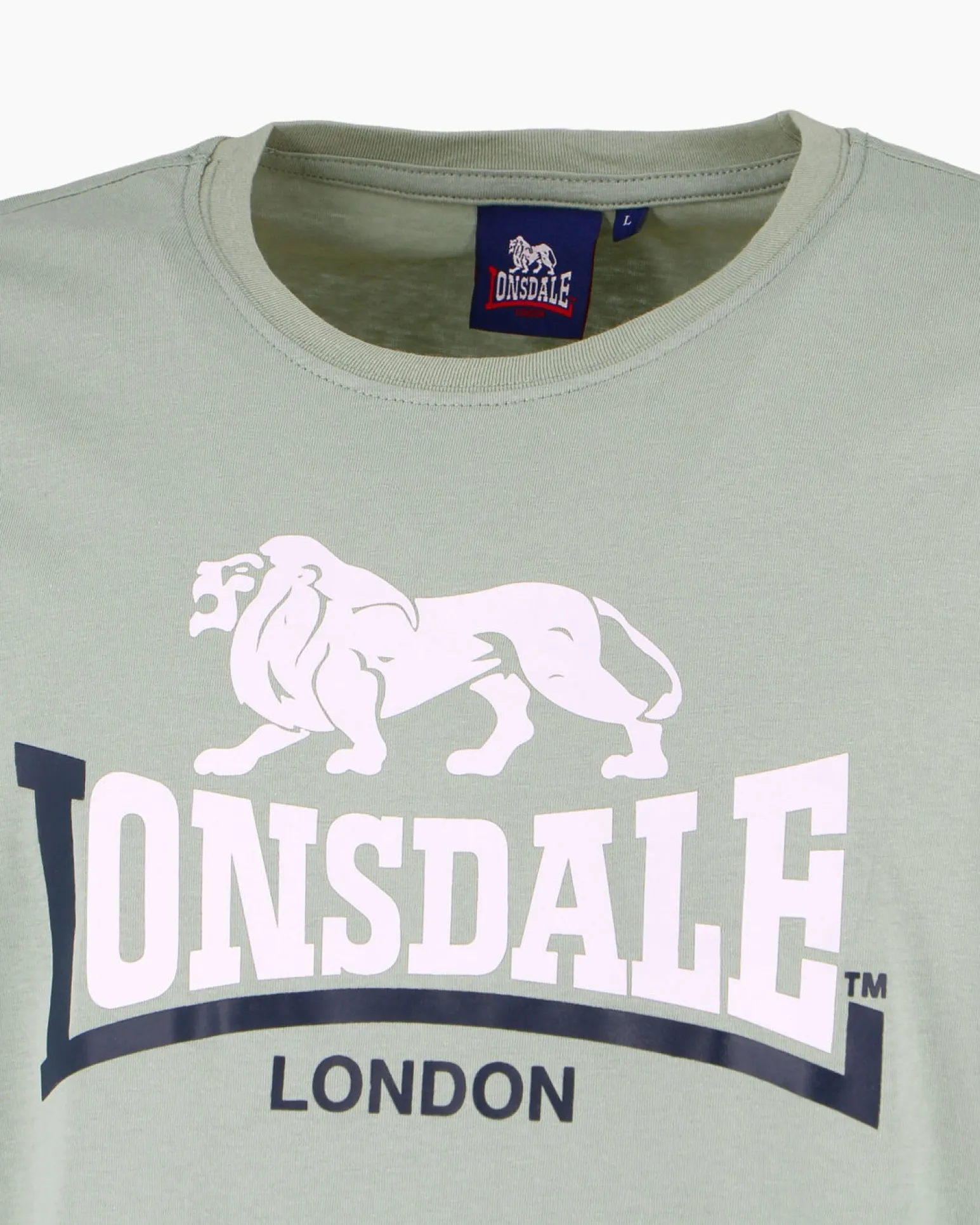 LONSDALE - Tshirt manica corta grigio con logo in cotone