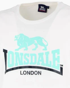 LONSDALE - Tshirt manica corta bianca con logo in cotone