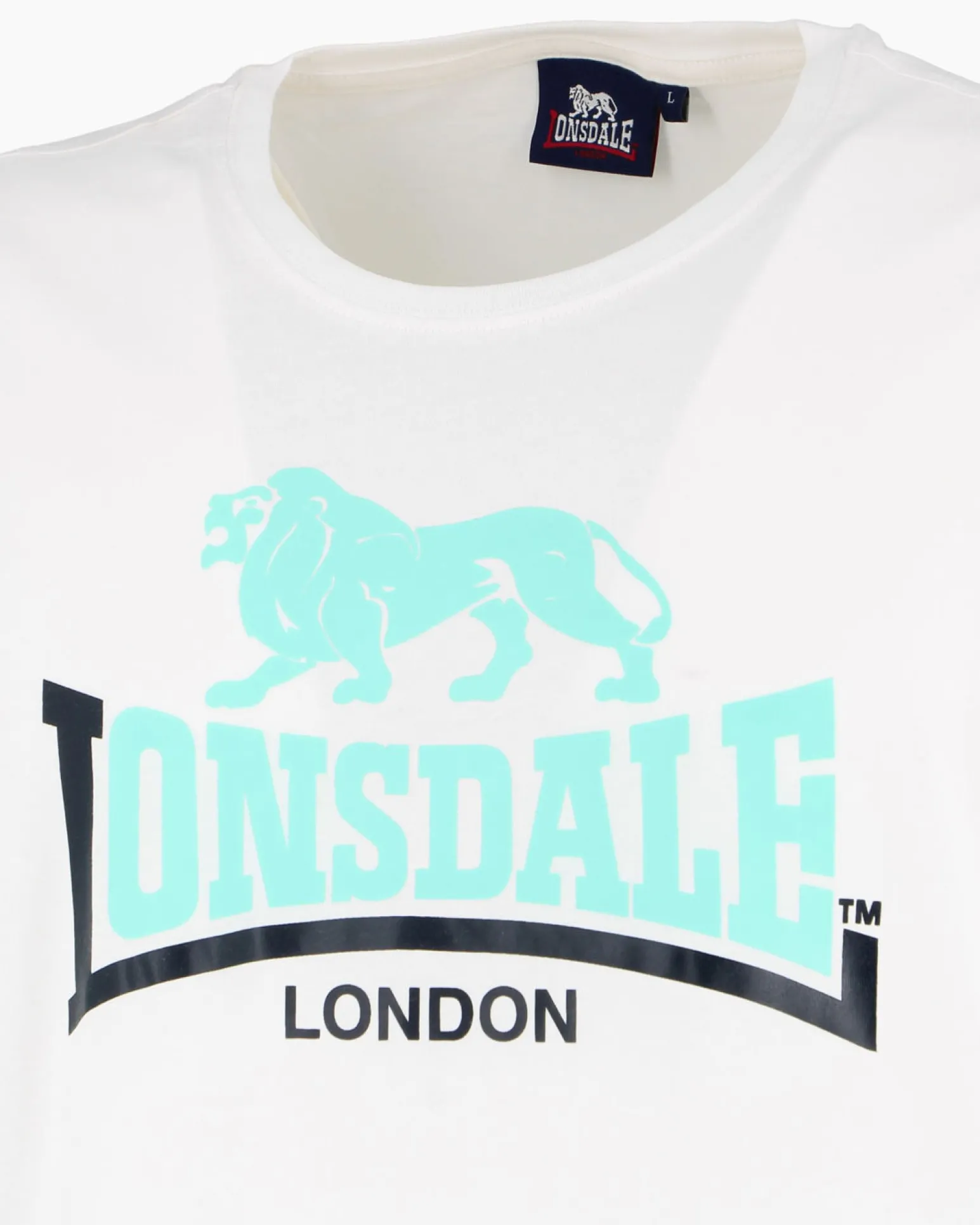 LONSDALE - Tshirt manica corta bianca con logo in cotone