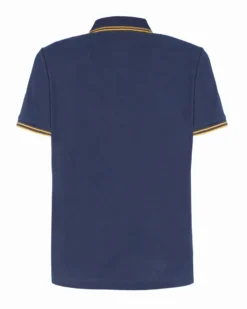 LOTTO - POLO MEZZA MANICA UOMO BLU CON RIGHINO GIALLO CLASSICA  - 219238/BXO