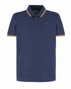 LOTTO - POLO MEZZA MANICA UOMO BLU CON RIGHINO GIALLO CLASSICA  - 219238/BXO