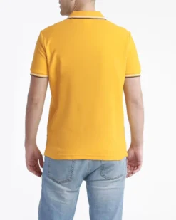 LOTTO - POLO MEZZA MANICA UOMO GIALLA CON RIGHINO BIANCO E BLU CLASSICA - 219238/1SX