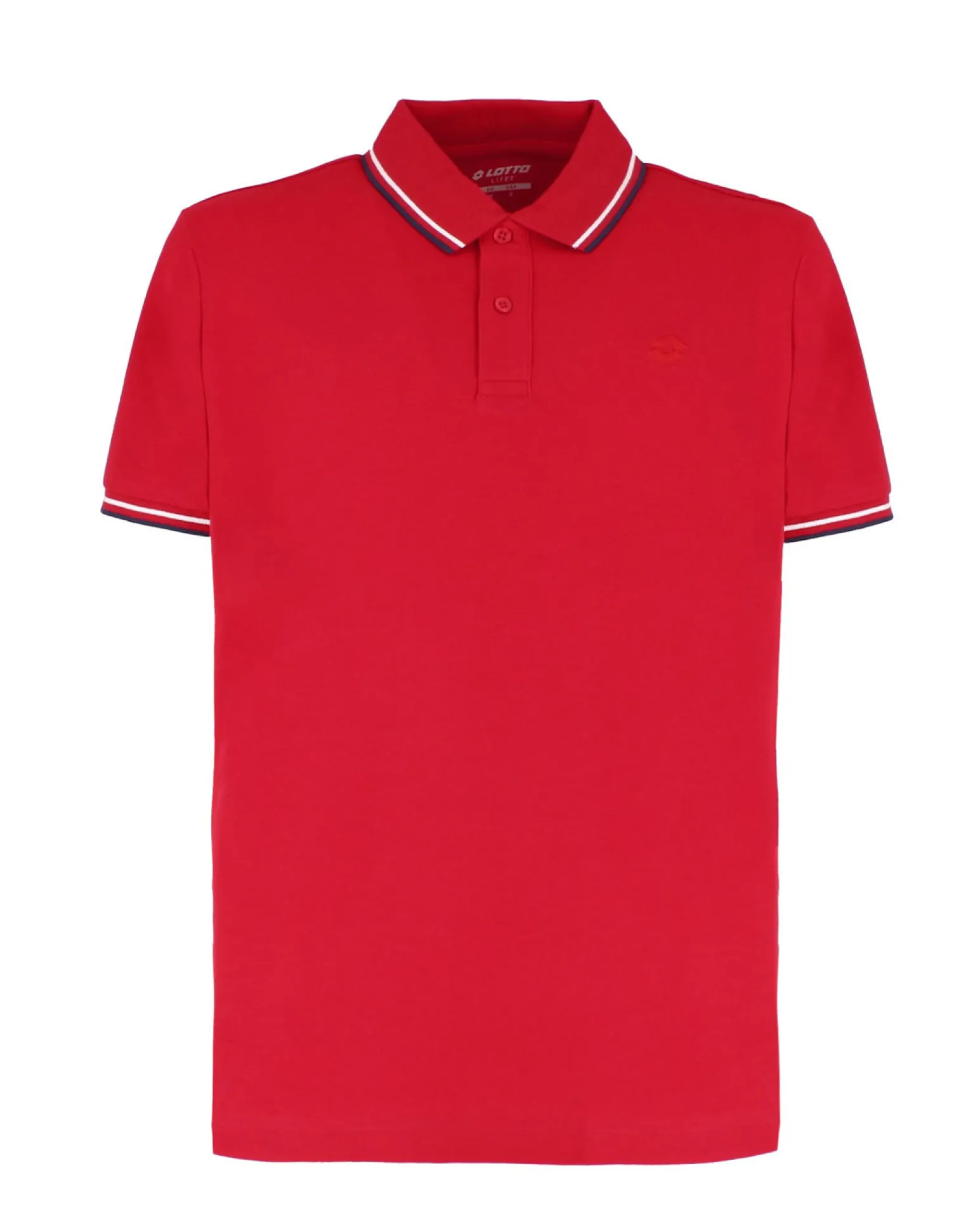 LOTTO - POLO MEZZA MANICA UOMO ROSSA CON RIGHINO BLU E BIANCA CLASSICA - 219238/1TD