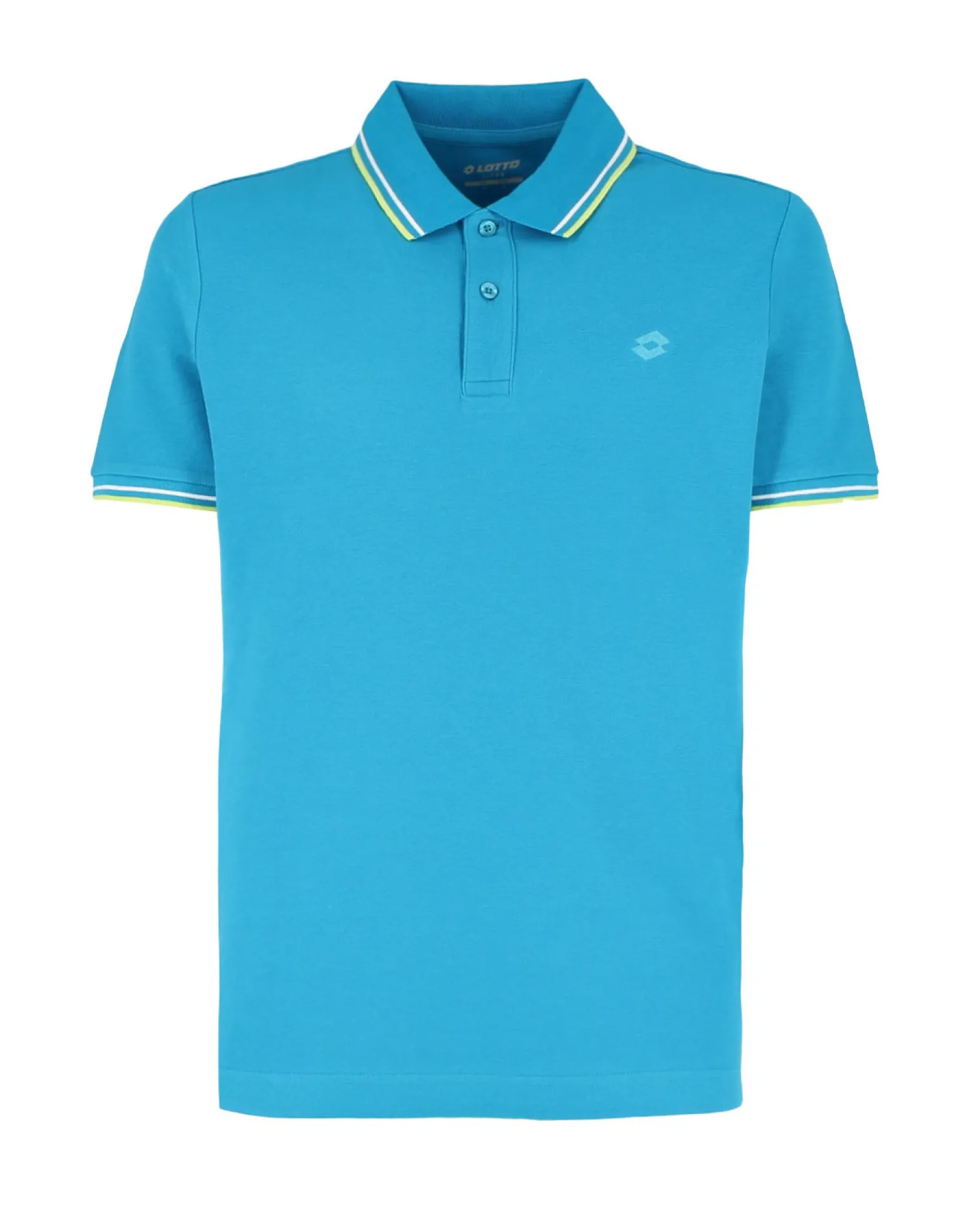 LOTTO - POLO MEZZA MANICA UOMO TURCHESE CON RIGHINO BIANCO E GIALLO CLASSICA - 219238/1S