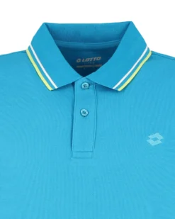 LOTTO - POLO MEZZA MANICA UOMO TURCHESE CON RIGHINO BIANCO E GIALLO CLASSICA - 219238/1S