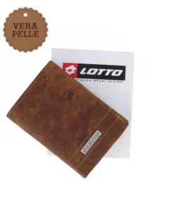 LOTTO - Portafoglio uomo marrone in VERA PELLE