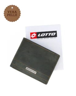 LOTTO - Portafoglio uomo verde in VERA PELLE