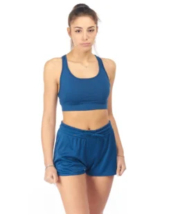 LOTTO - Top sportivo blu a supporto medio in tessuto elasticizzato