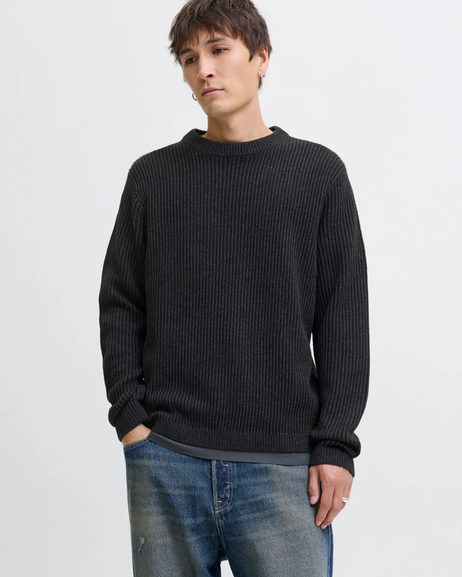 MAGLIA ML EDOVER KNIT CREW BLACK