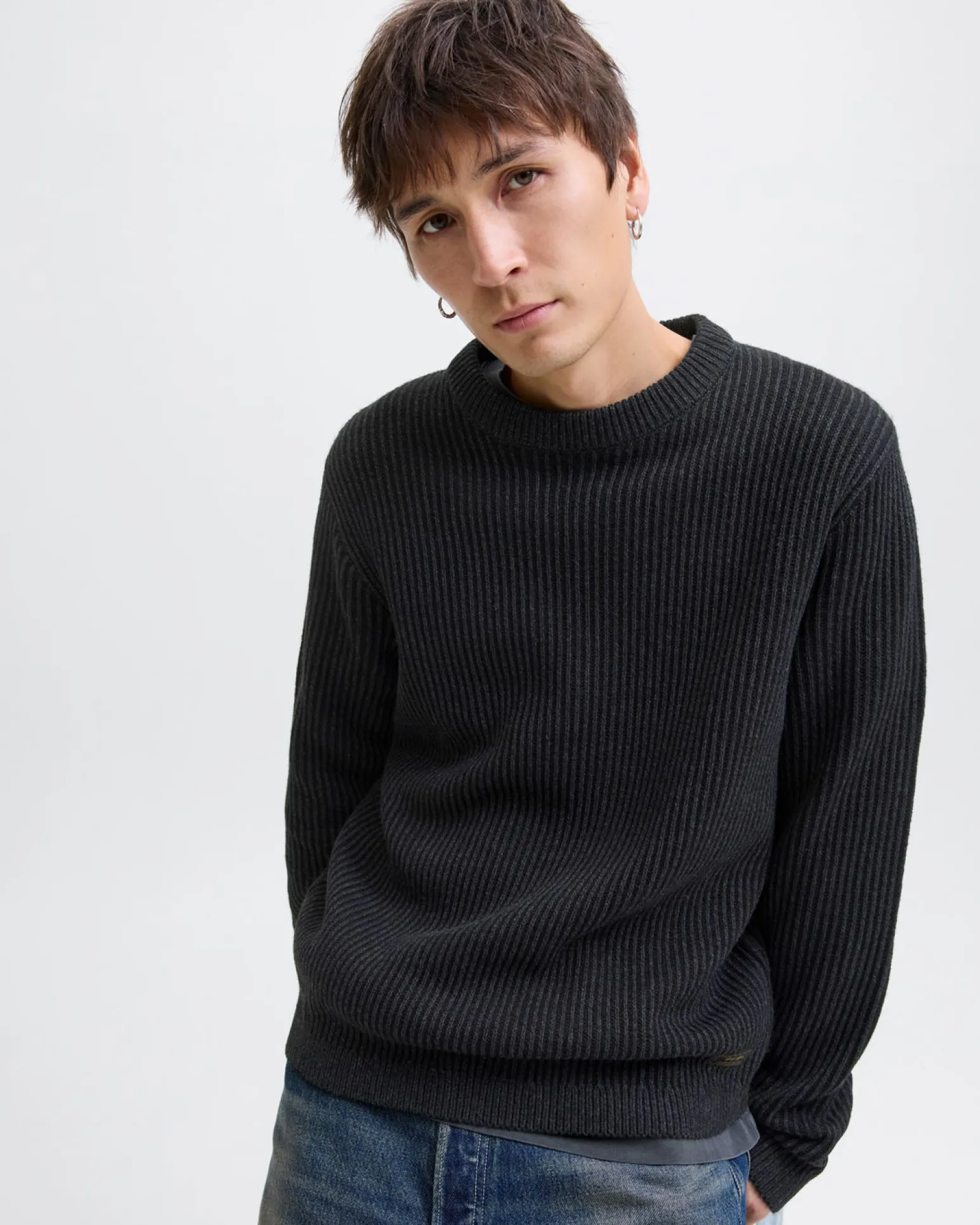 MAGLIA ML EDOVER KNIT CREW BLACK