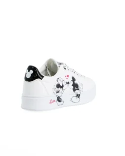 MICKEY - Scarpa sneakers bianca da donna con stampa laterale e lacci