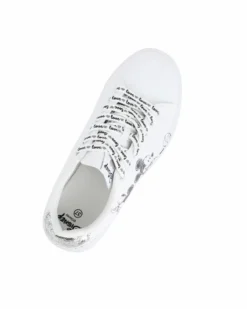 MINNIE - Scarpa sneakers bianca da donna con stampa laterale e lacci love