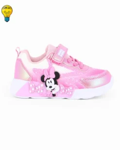 MINNIE - Sneakers rosa da bimba con luci e strappo, numerata 24/30