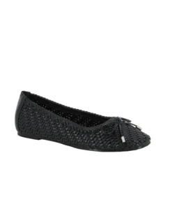 MISS GLOBO - Ballerina nera intrecciata con fiocco