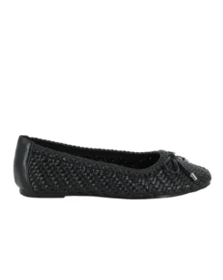 MISS GLOBO - Ballerina nera intrecciata con fiocco