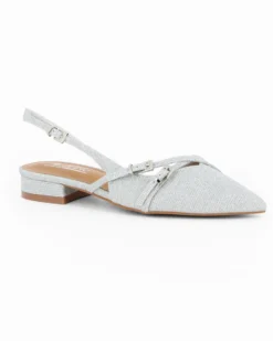 MISS GLOBO - Ballerina slingback verde a punta con cinturini incrociati