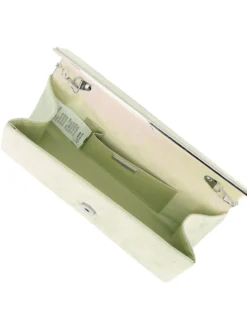 MISS GLOBO - Borsa pochette verde scamosciato con inserto metallizzato