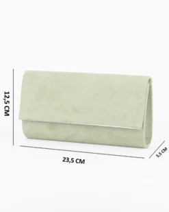MISS GLOBO - Borsa pochette verde scamosciato con inserto metallizzato