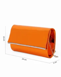 MISS GLOBO -Bustina arancio speccho con inserto strass
