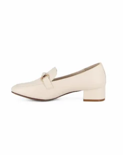 MISS GLOBO - Mocassino bianco con tacco 4cm