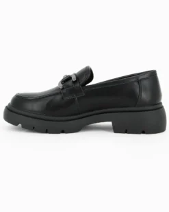 MISS GLOBO - Mocassino nero con morsetto e soletta in memory soft