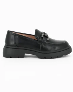 MISS GLOBO - Mocassino nero con morsetto e soletta in memory soft