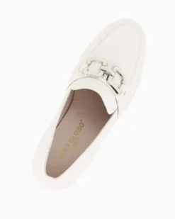 MISS GLOBO - Mocassino panna con sottopiede in memory soft e morsetto, tacco 7CM