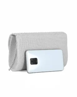 MISS GLOBO - Pochette argento in lurex con strass sulla patta
