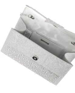 MISS GLOBO - Pochette argento tutta strass con patta