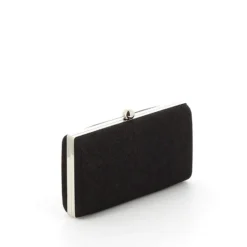 MISS GLOBO - Pochette nera glitterata con chiusura a sfera