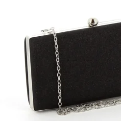 MISS GLOBO - Pochette nera glitterata con chiusura a sfera